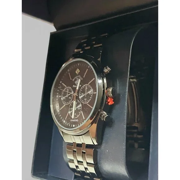 Beverly Hills Polo Club Mens Black Dial Chronograph Watch In Original Box, New - Picture 6 of 11